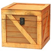 Vintiquewise Wooden Stackable Treasure Chest Cargo Crate Style, Light Brown QI003251.LB